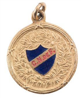 1991 Club Nacional Gold Medal Presented To Anibal Paz For 50 Years as Socio (Letter of Provenance)